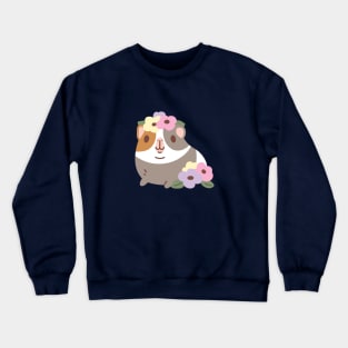 Guinea pig and flowers Crewneck Sweatshirt